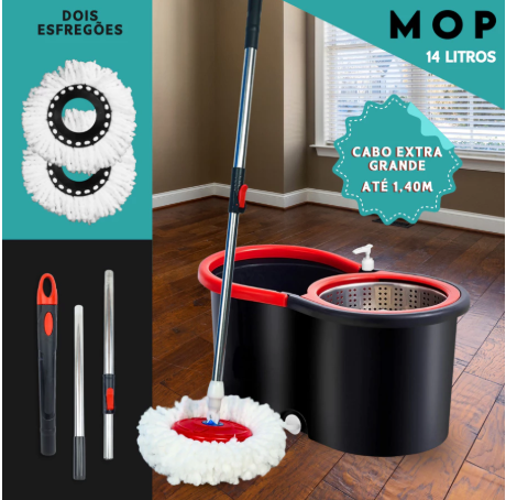 Mop Giratório Profissional com Balde e Centrífuga 14L
